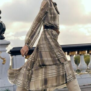 Zara Plaid Midi Dress